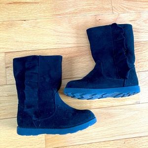 Black suede girls boots
